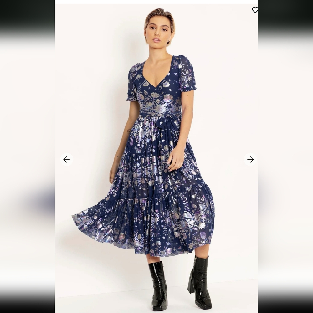 Blackmilk Mother Of Pearl Wrap Midaxi Dress